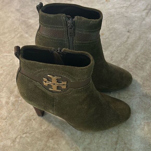 TORY BURCH Olive Green Heeled Boots - Picture 8 of 10